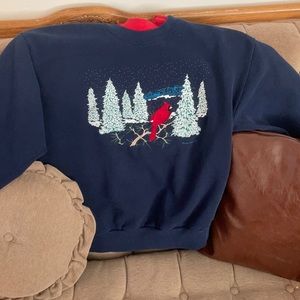 90s vintage Willow Bay red cardinal winter/Christmas sweatshirt
